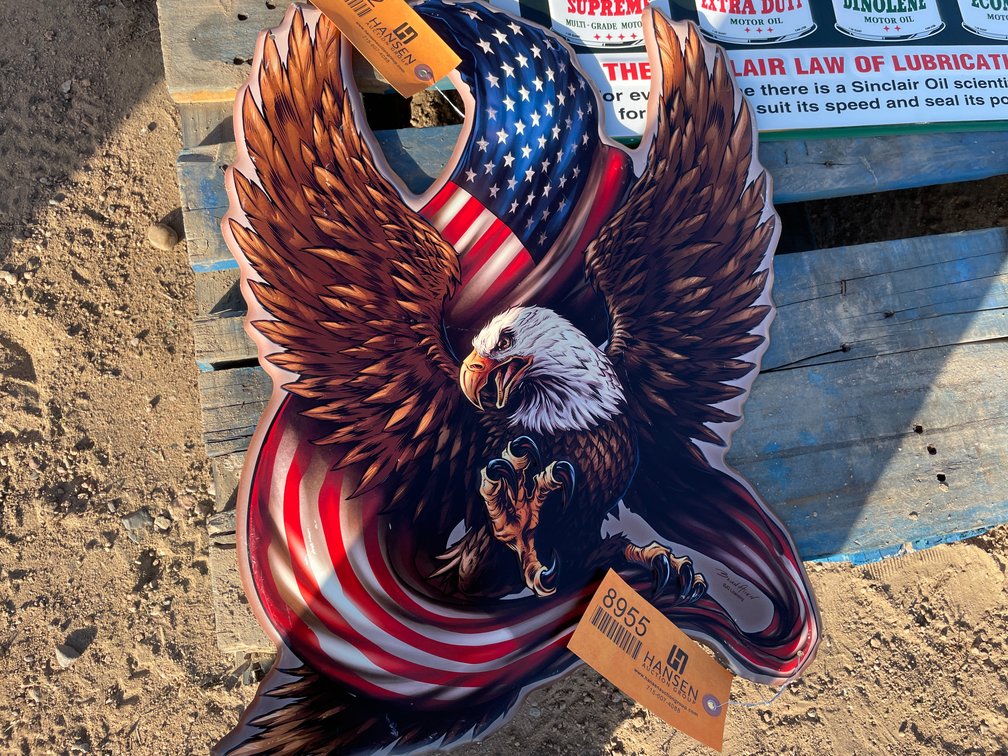 Eagle/Flag Metal Sign