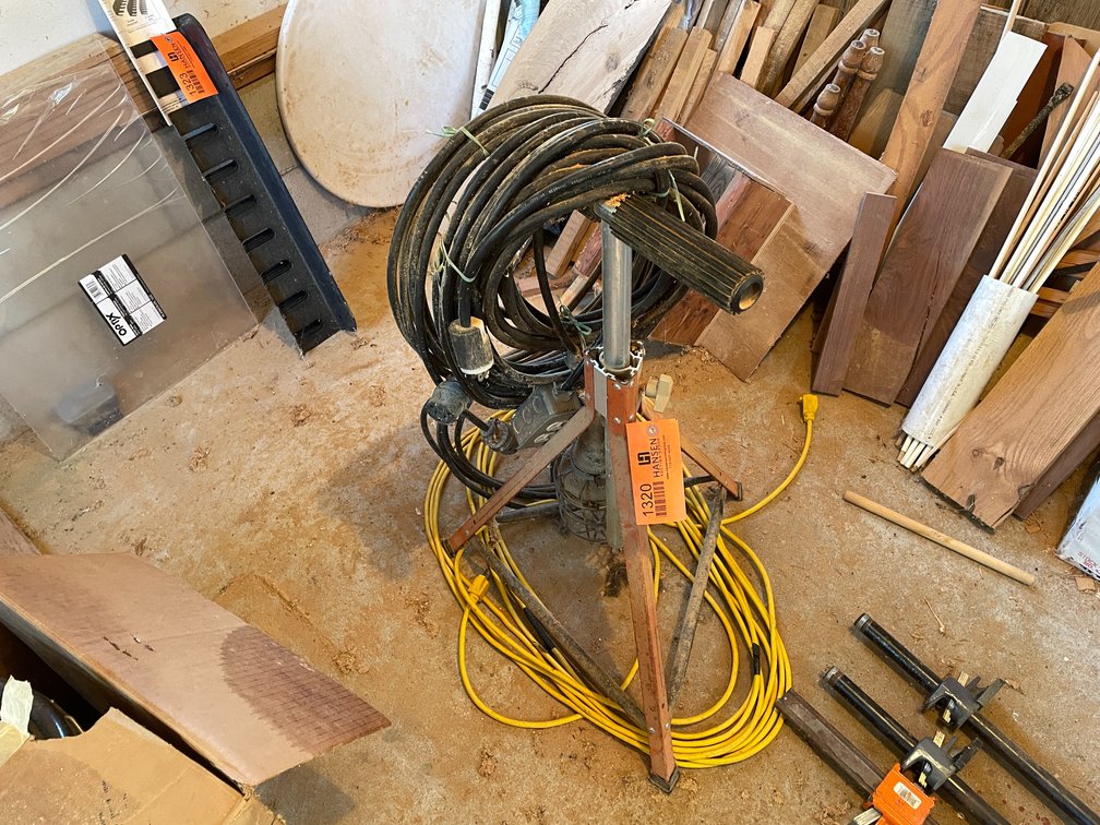 Adjustable Roller Stand, Corded Work Light and Extension Cord