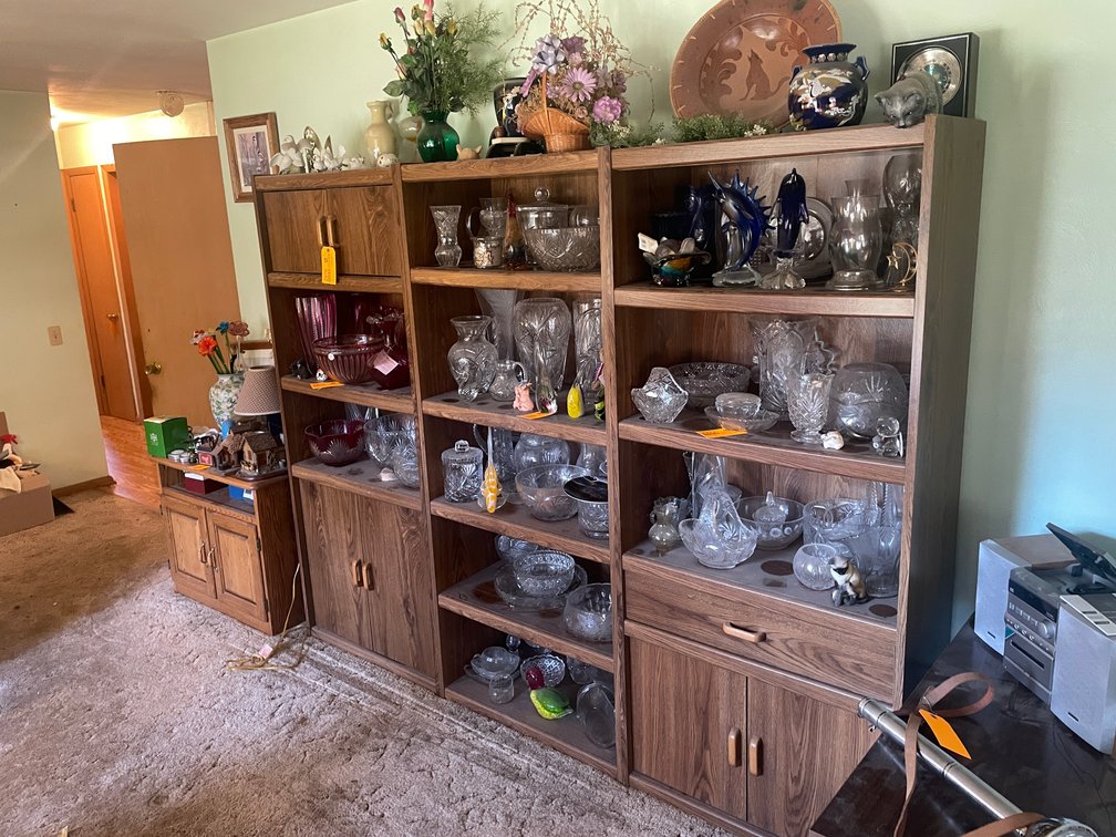 Large 3-Section Wooden Display Cabinet