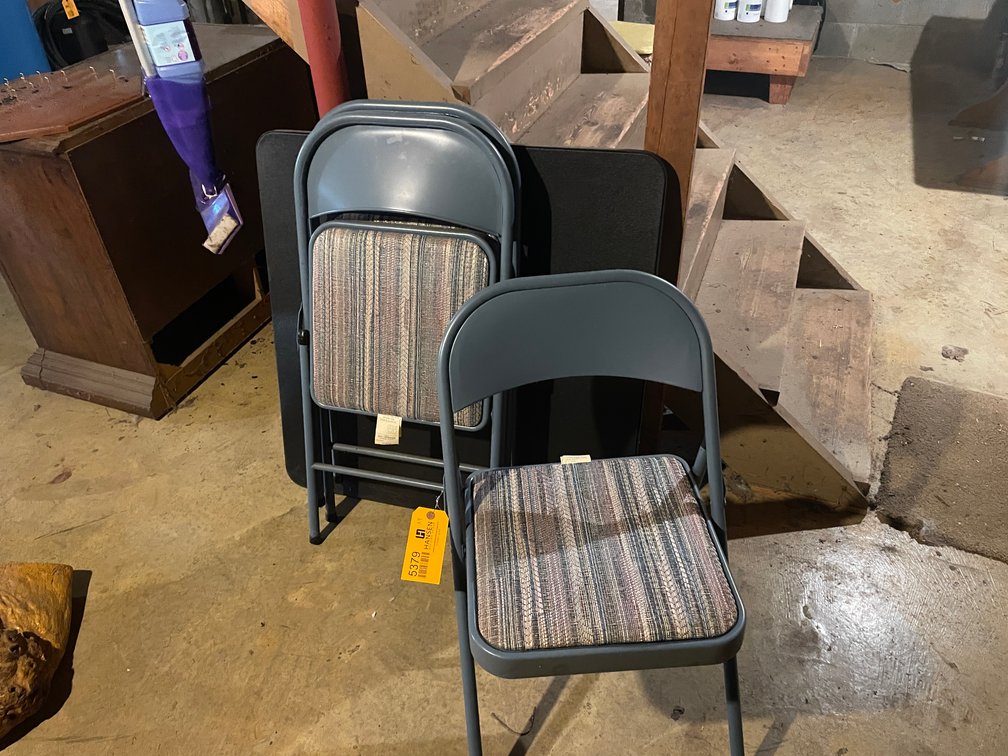 (3) Folding Chairs and Folding Card Table