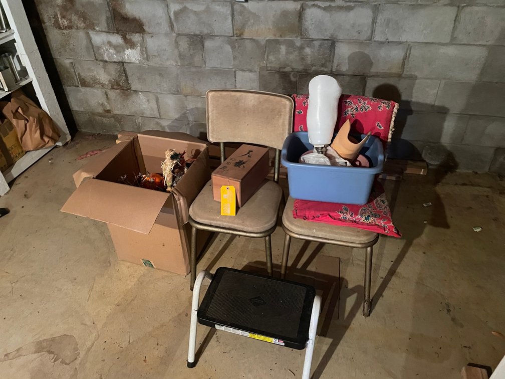 (2) Chairs, Step Stool and Fall Decor