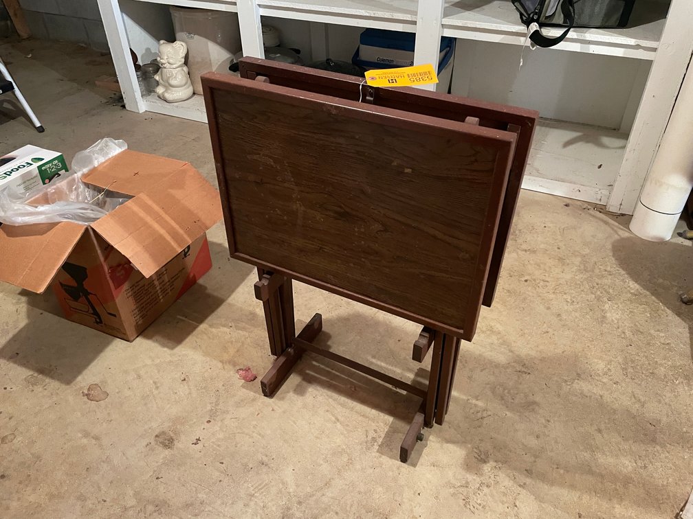 (2) Wooden Tv Trays and Stand