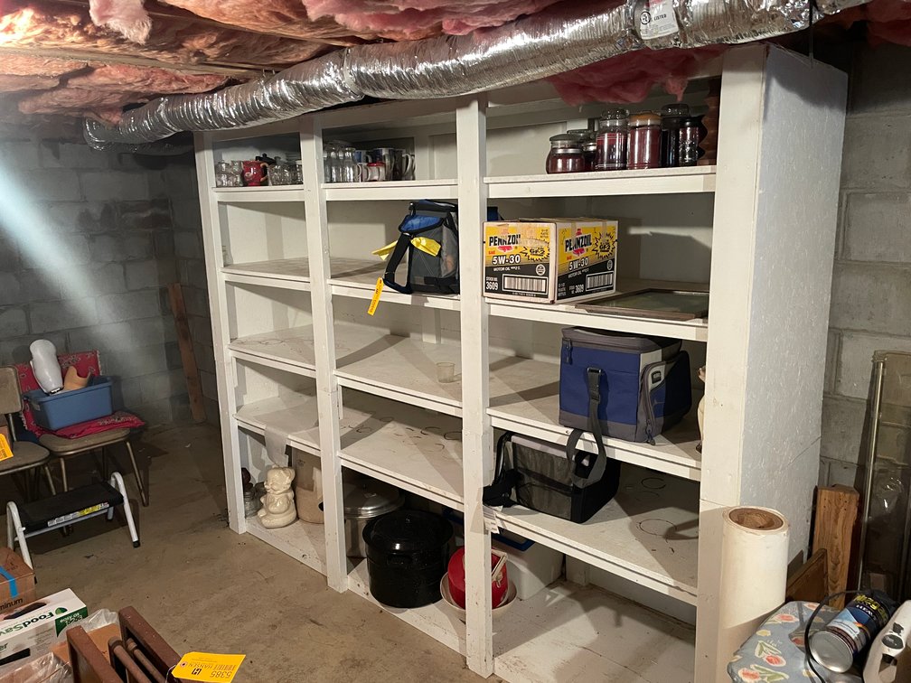 Contents of Wooden Shelving Unit