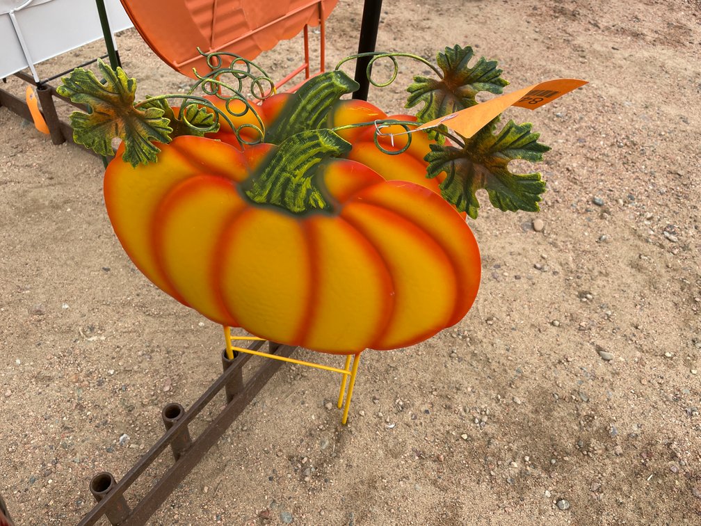 (2) Metal Pumpkin Yard Stakes