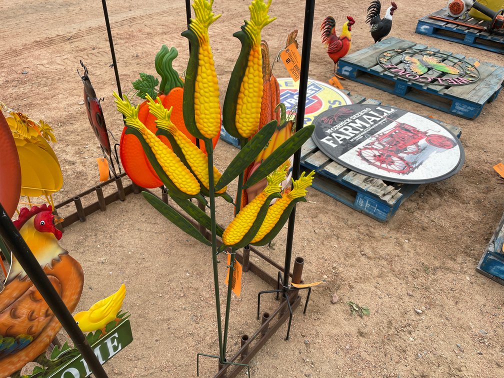 (2) Metal Corn Cob Yard Stakes