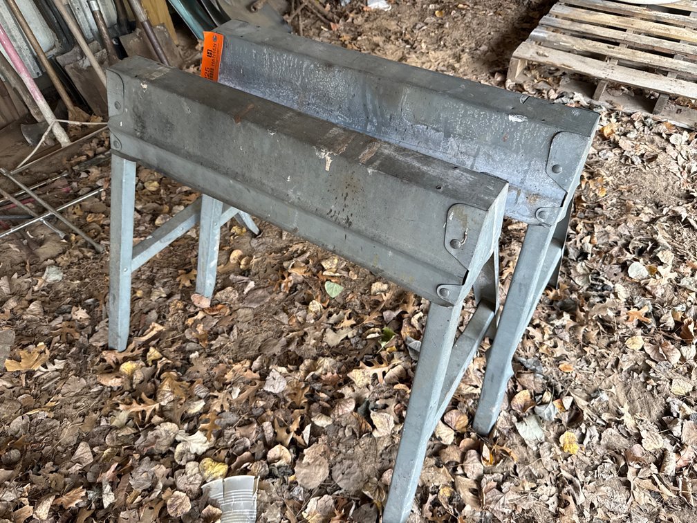 (2) Galvanized Metal Folding Sawhorses