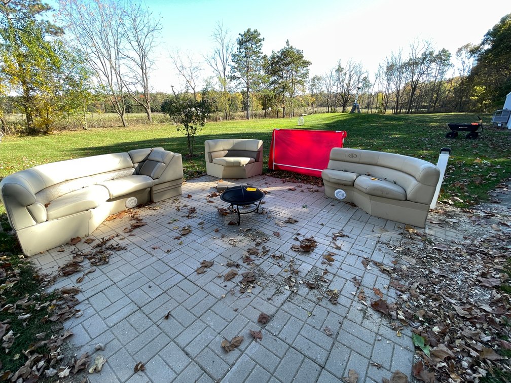 (3) Leather Marine/Pontoon Benches