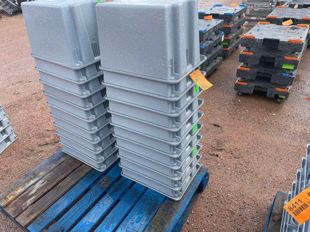 Stack of Rubbermaid Commercial Poly