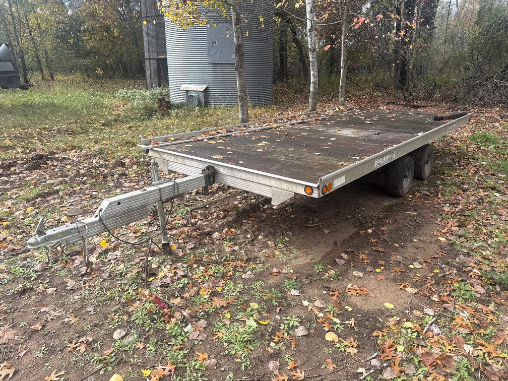 Newman's Tandem Axle Aluminum Flatbed Snowmobile Trailer
