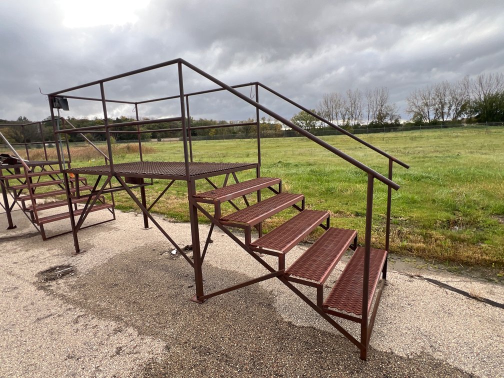 (1) Steel Elevated Work Platform with Stairs