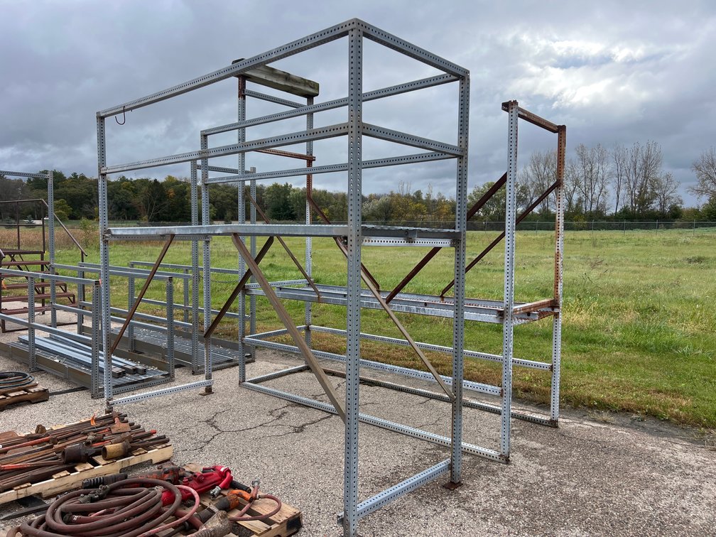 (2) Galvanized Perforated Steel Storage Rack Frames