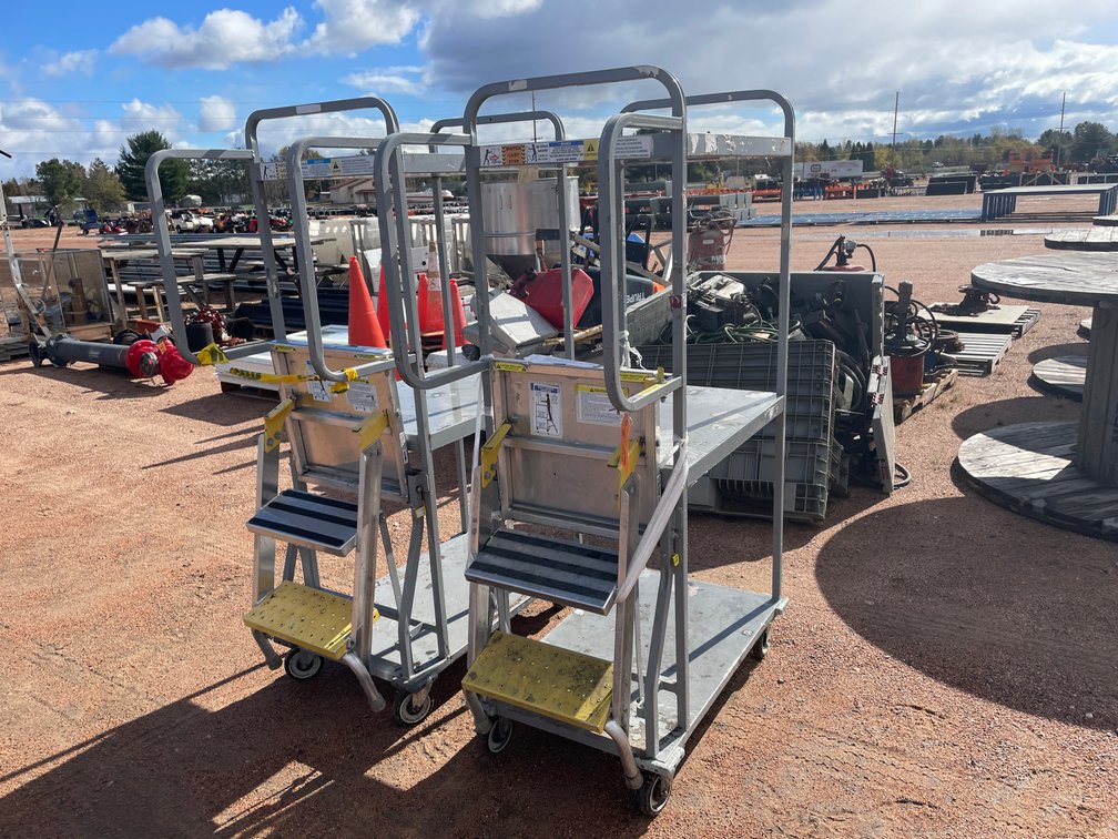 (2) Metal Ladder Cart