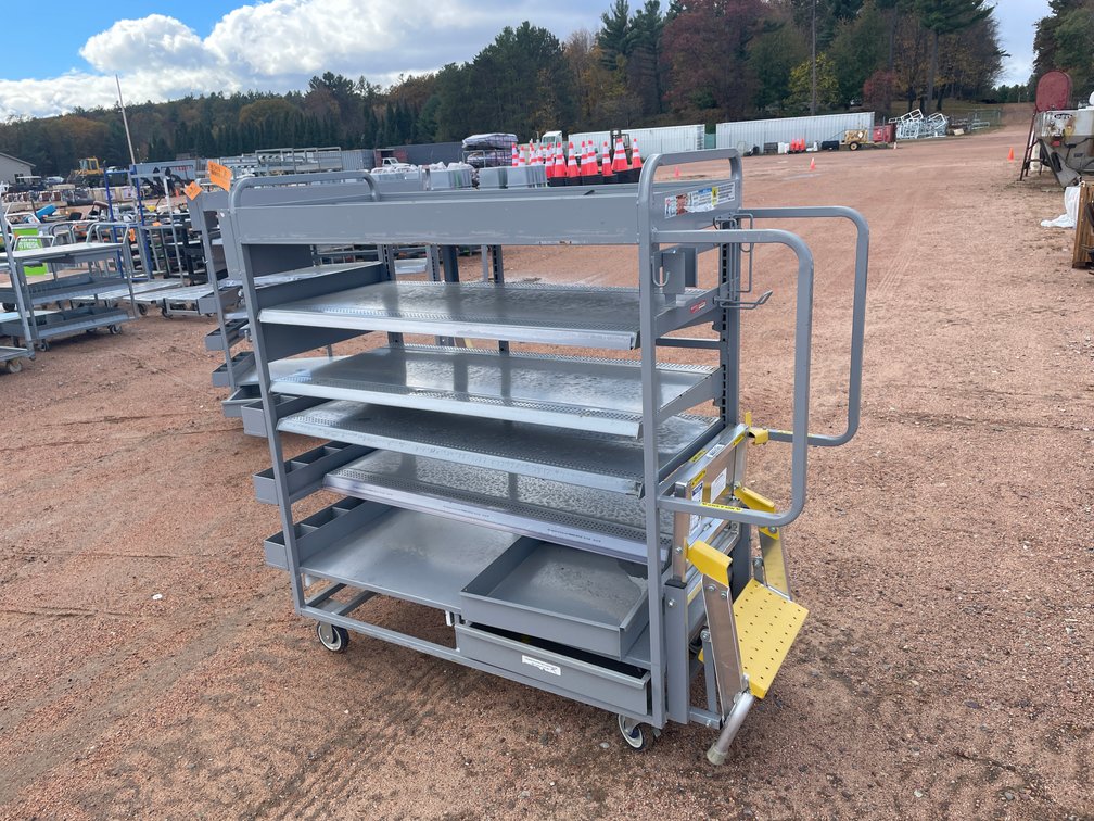 Metal Storage Rack with Single Step Ladder