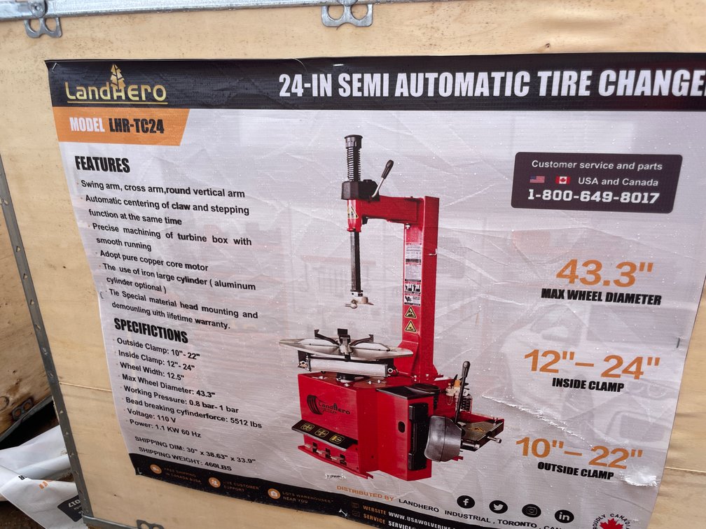 LandHonor 24" Semi Automatic Tire Changer