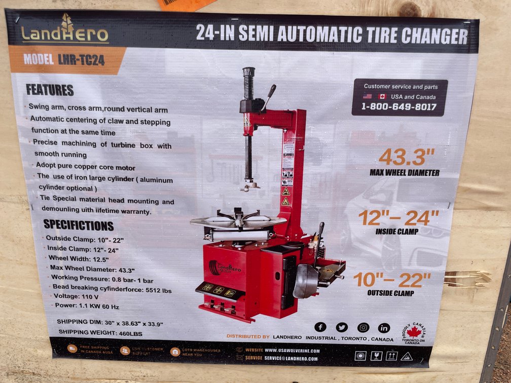 LandHonor 24" Semi Automatic Tire Changer