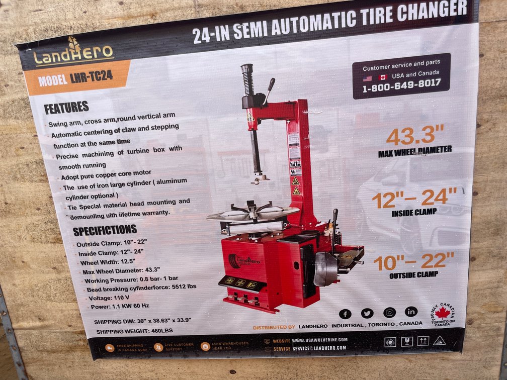 LandHonor 24" Semi Automatic Tire Changer
