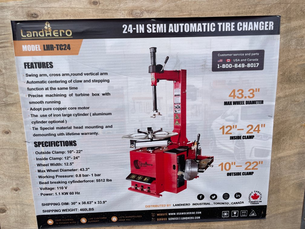 LandHonor 24" Semi Automatic Tire Changer