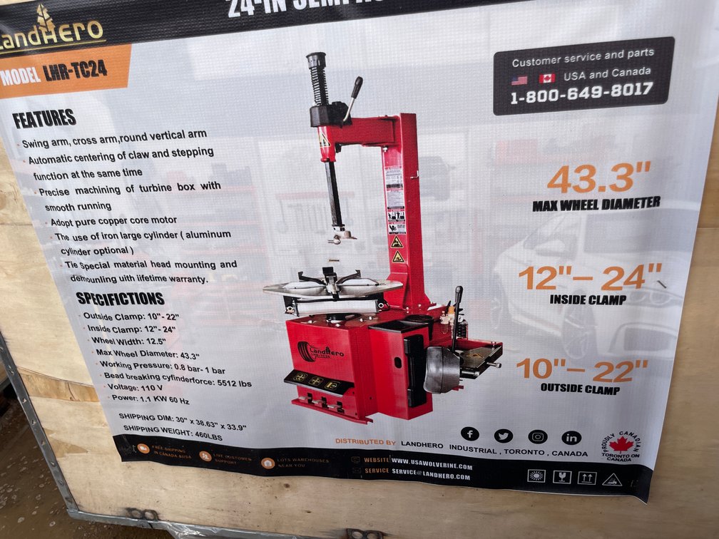 LandHonor 24" Semi Automatic Tire Changer
