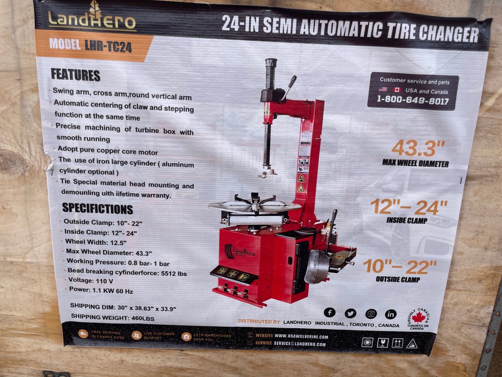 LandHonor 24" Semi Automatic Tire Changer