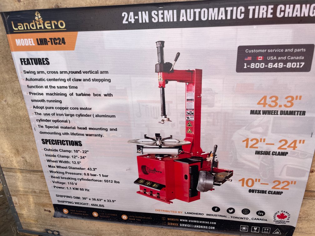 LandHonor 24" Semi Automatic Tire Changer