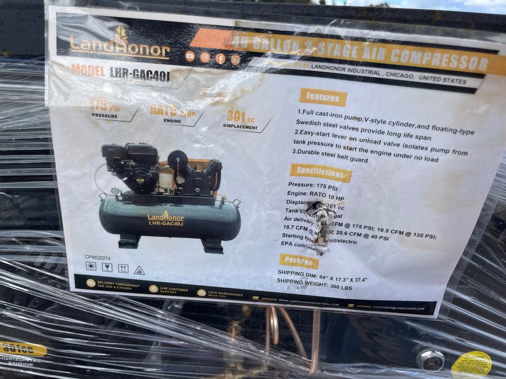 LandHonor 40 Gallon 2 Stage Air Compressor