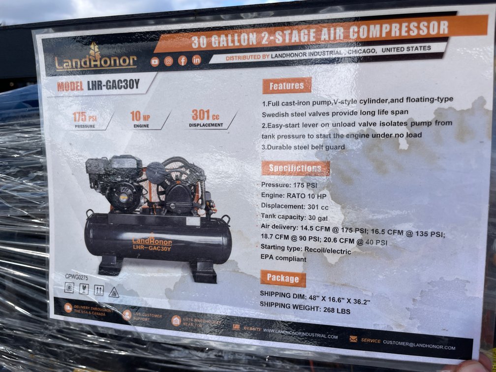 LandHonor 30 Gallon Air Compressor
