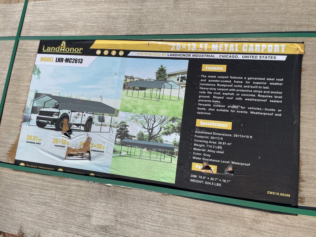 LandHonor 26' x 13' Metal Carport