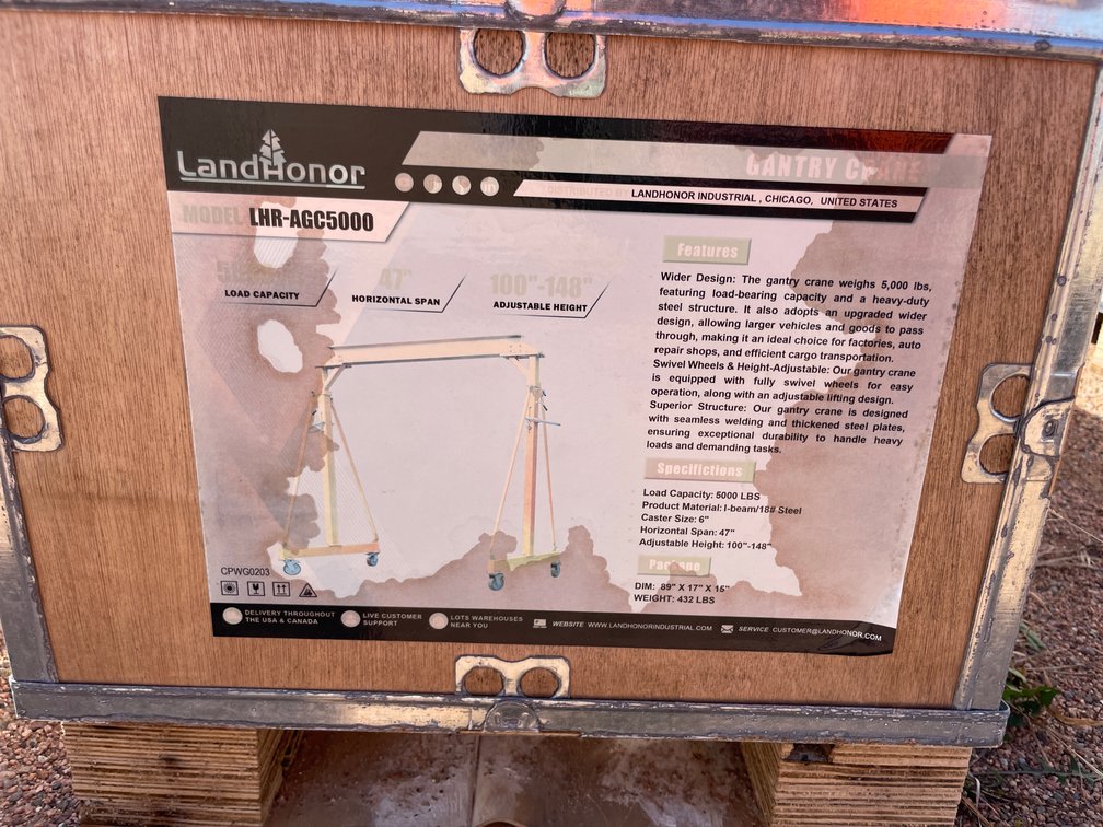 LandHonor 5,000 lb. Gantry Crane