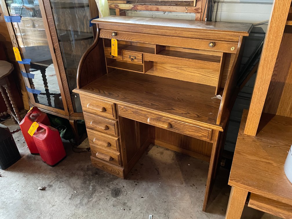 Oak Roll-Top Desk