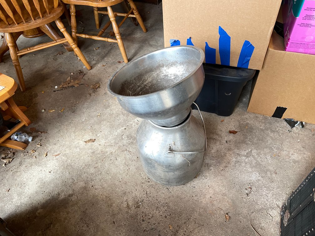 Metal Milk Can with Milk Strainer Funnel