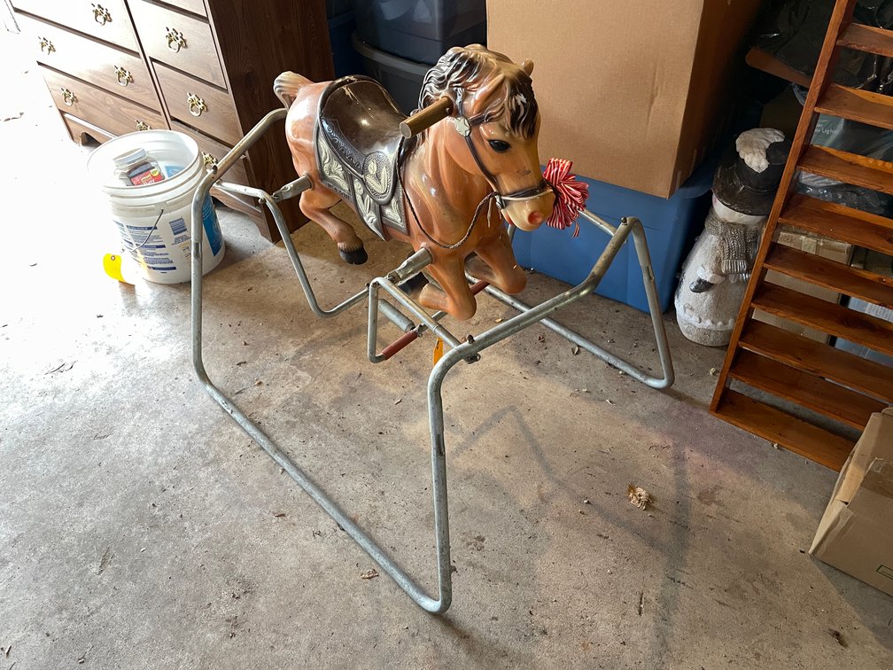 Kids Metal Frame Riding Horse
