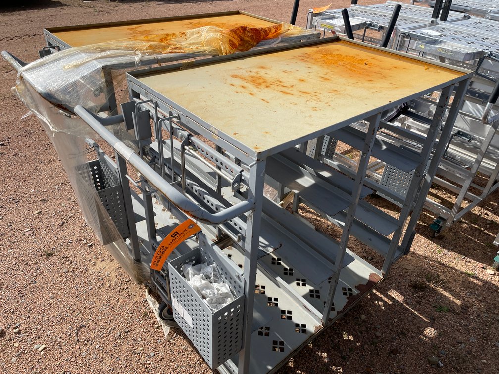 (2) Metal Carts on Wheels