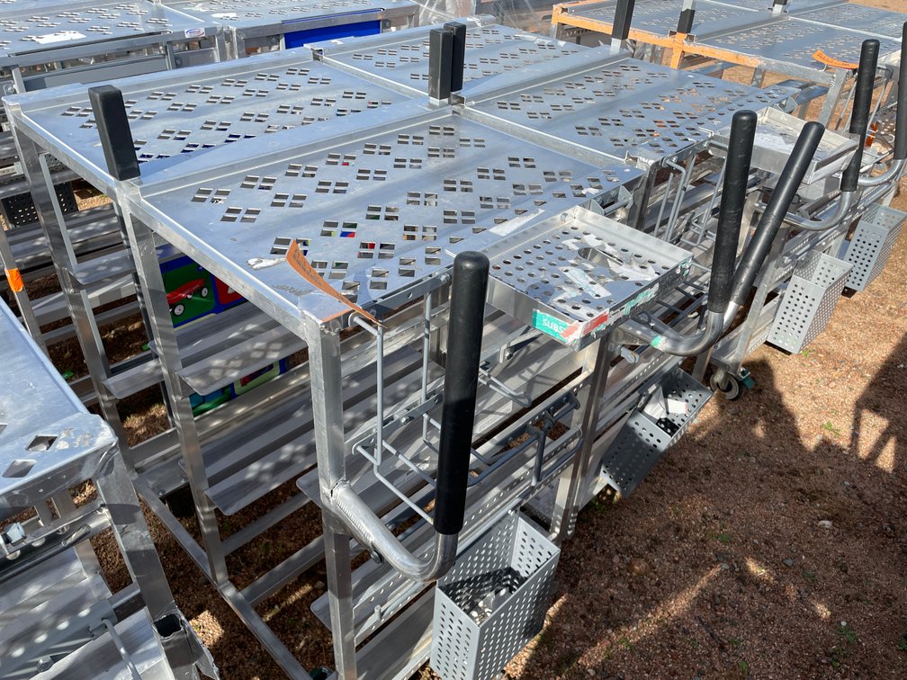 (2) Metal Carts on Wheels
