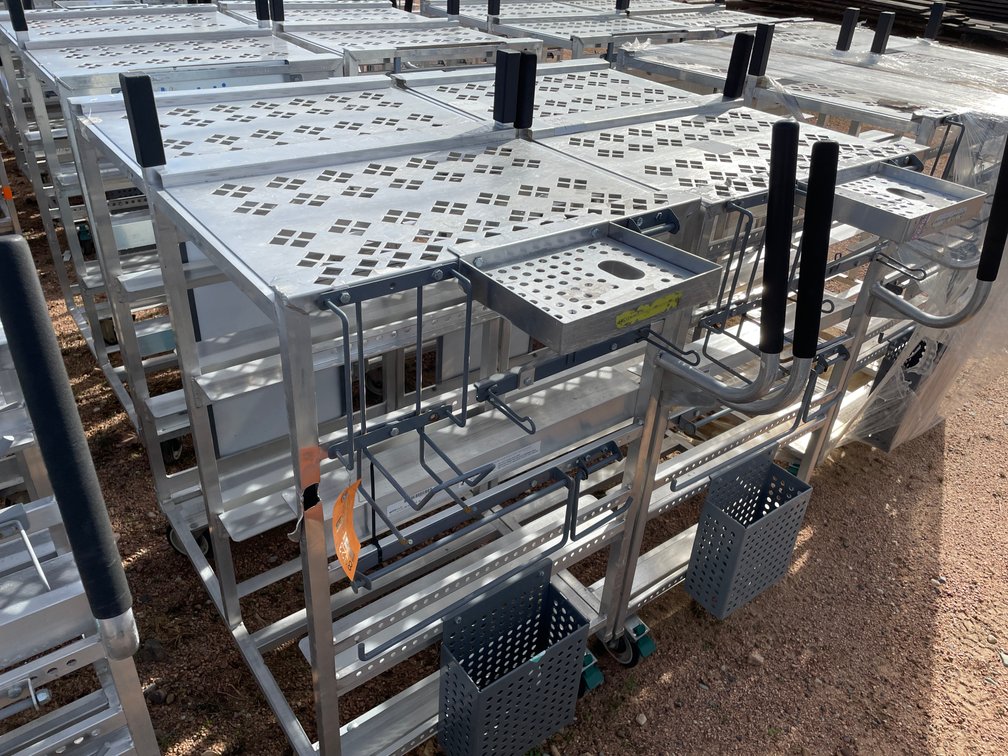 (2) Metal Carts on Wheels