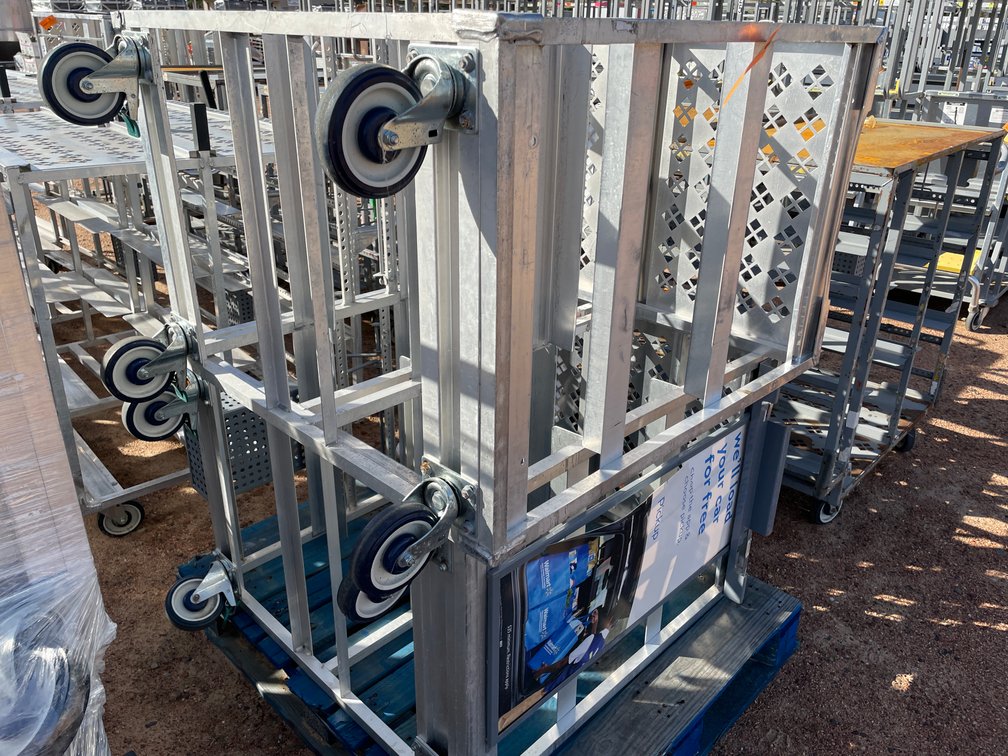 (2) Metal Carts on Wheels