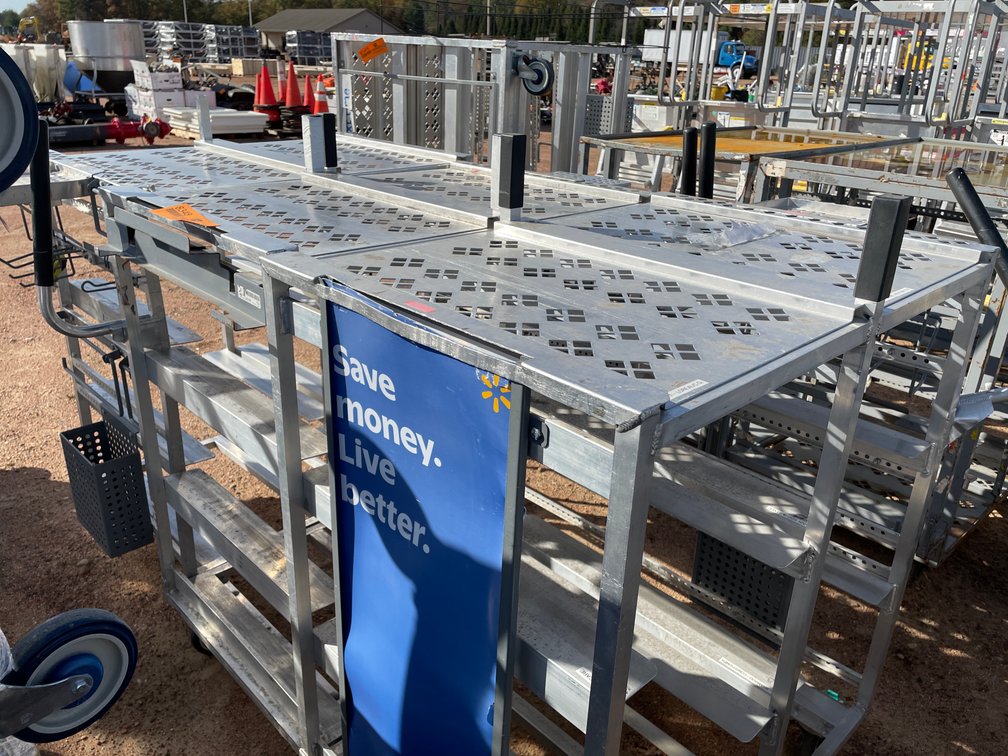 (3) Metal Carts on Wheels