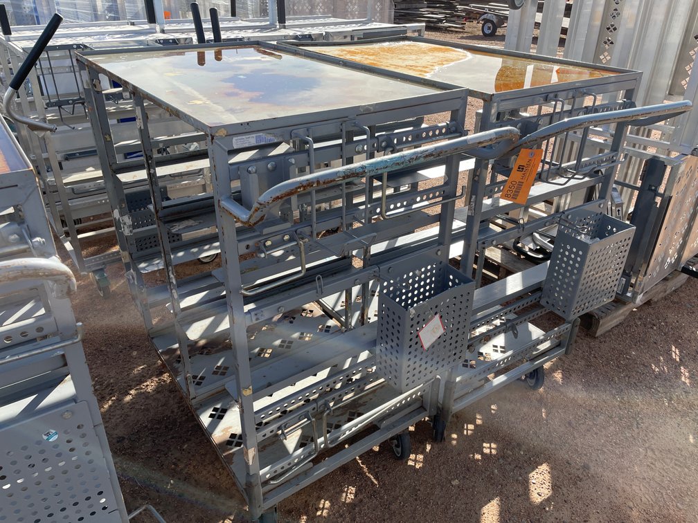 (2) Metal Carts on Wheels
