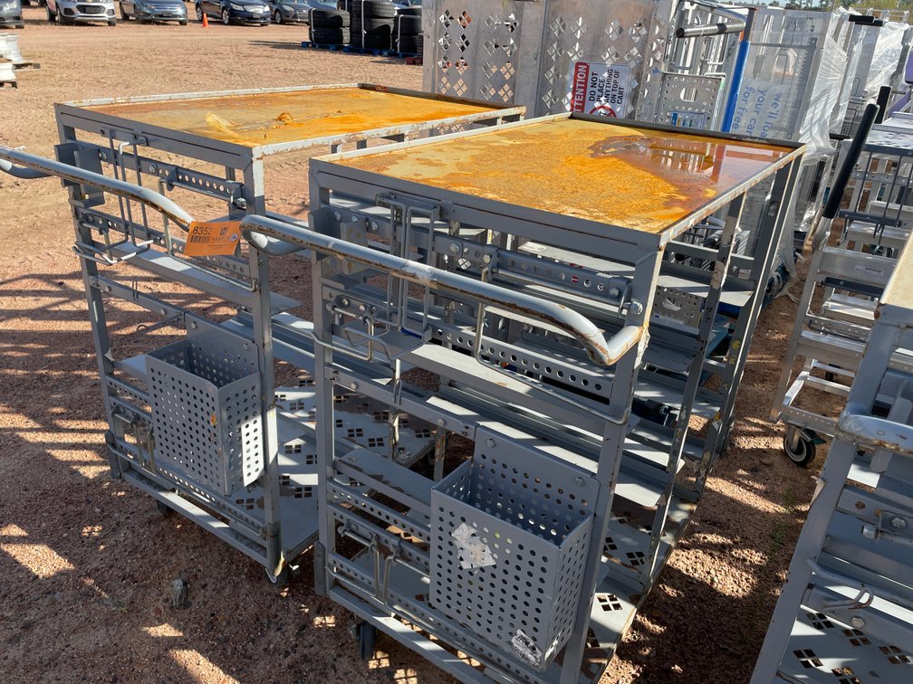 (2) Metal Carts on Wheels