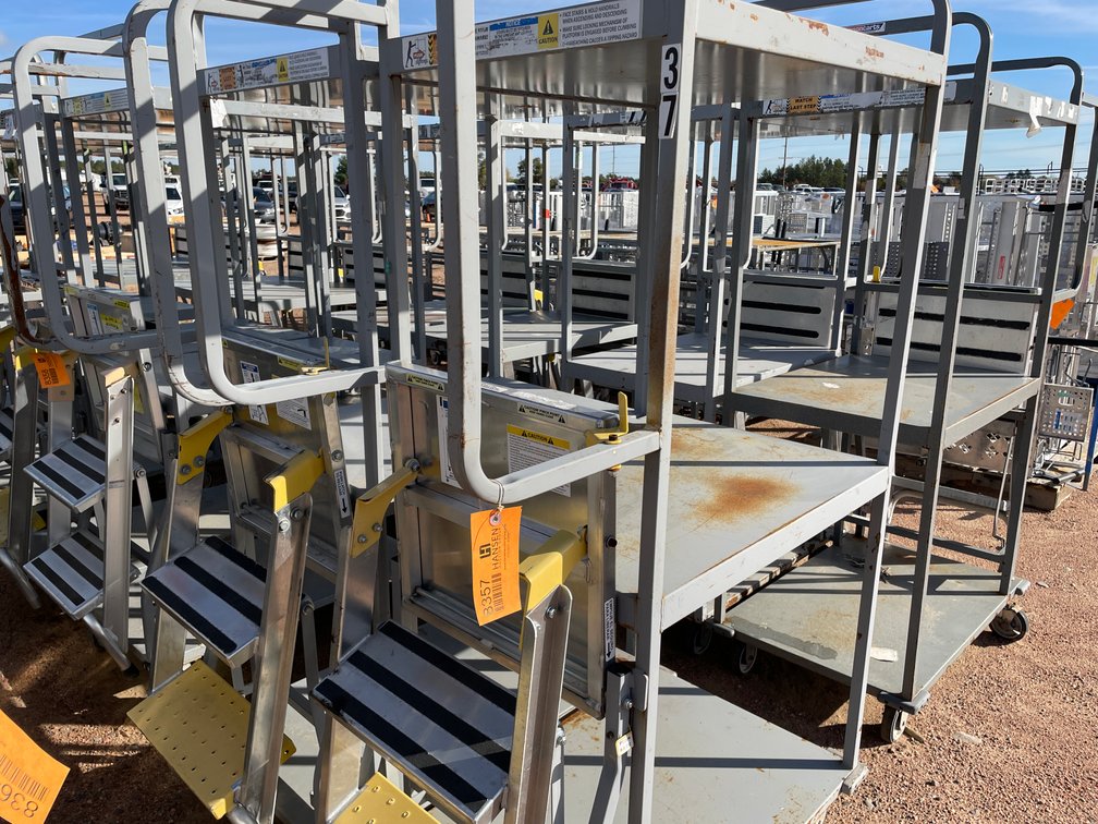 (2) Metal Ladder Cart