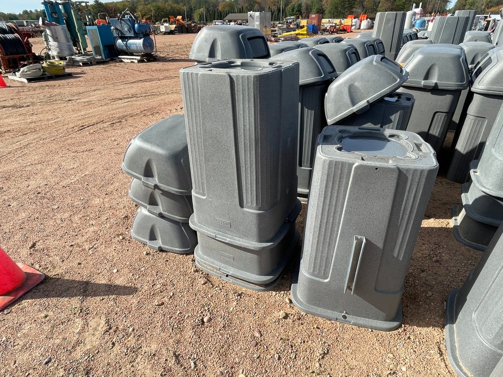 (4) Poly Garbage Cans