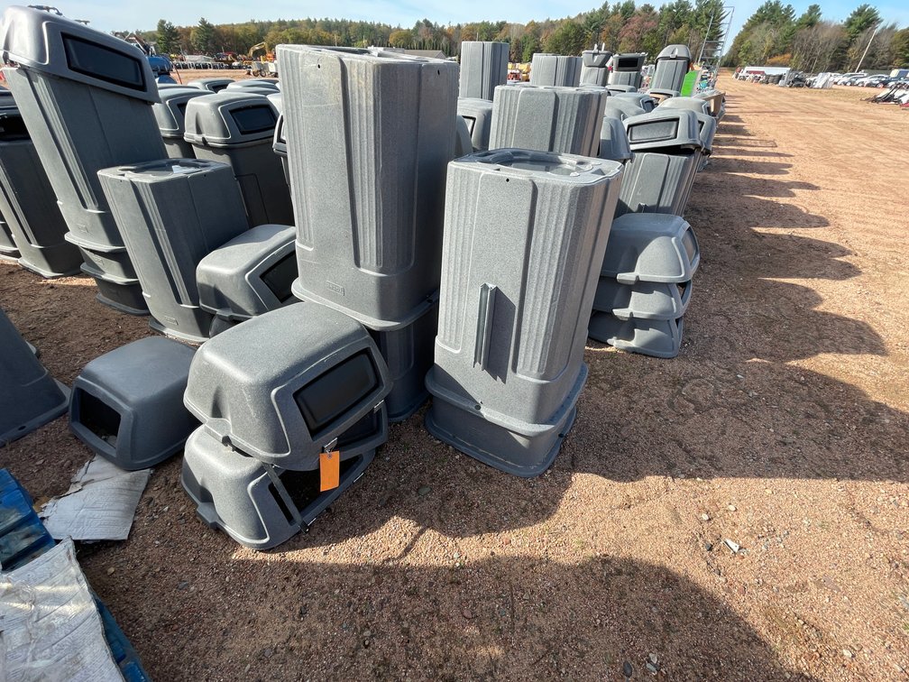 (4) Poly Garbage Cans