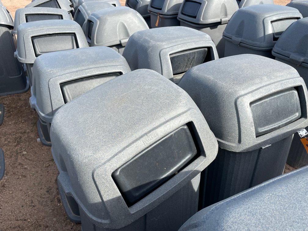 (4) Poly Garbage Cans