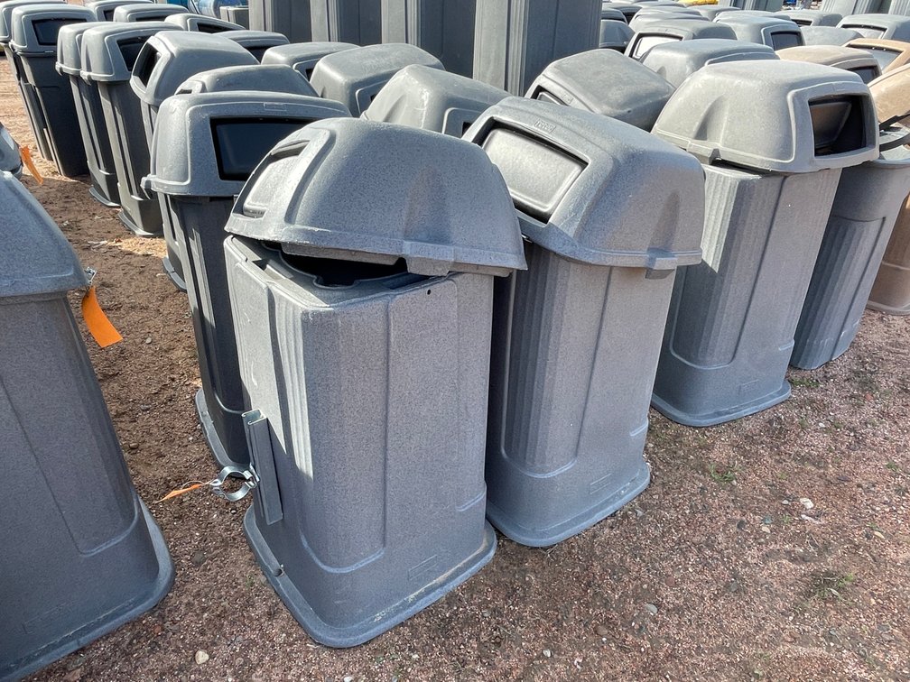 (4) Poly Garbage Cans