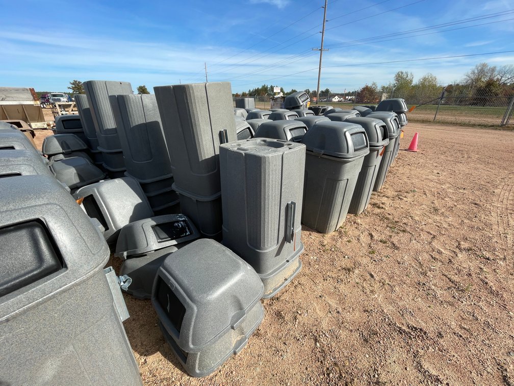 (4) Poly Garbage Cans
