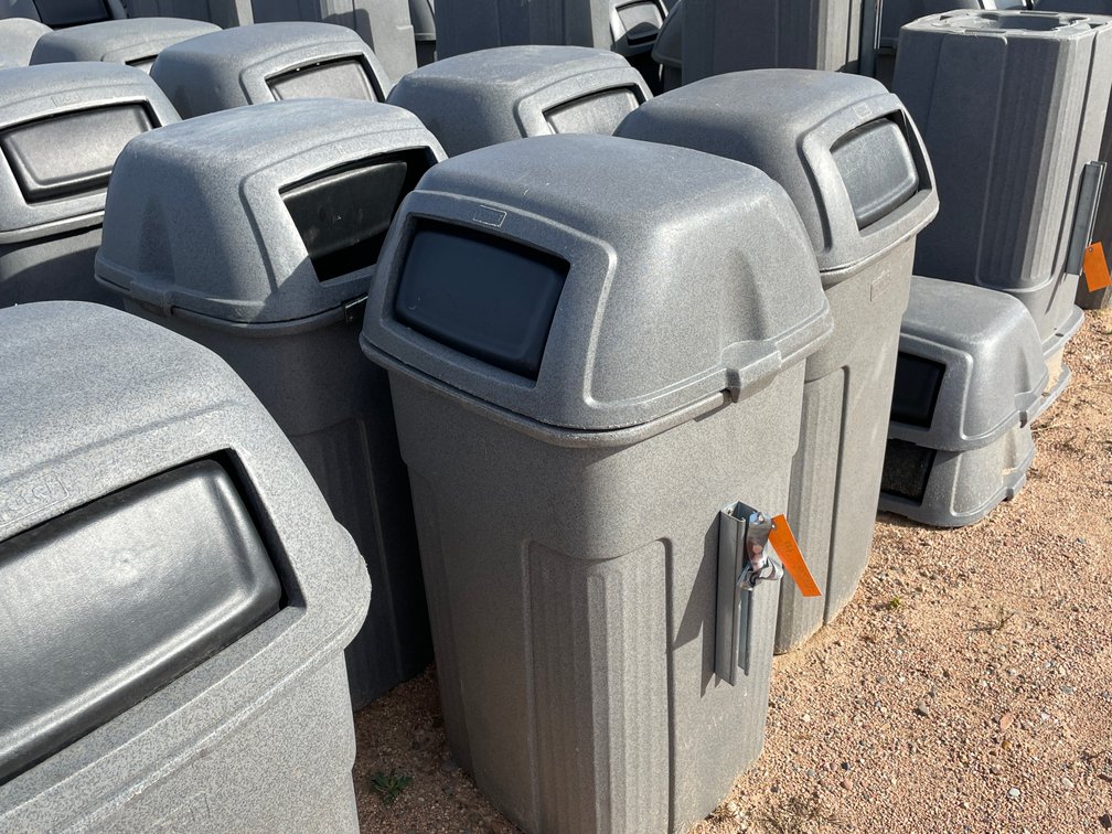(4) Poly Garbage Cans
