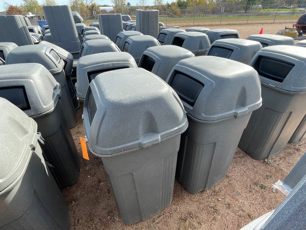 (4) Poly Garbage Cans