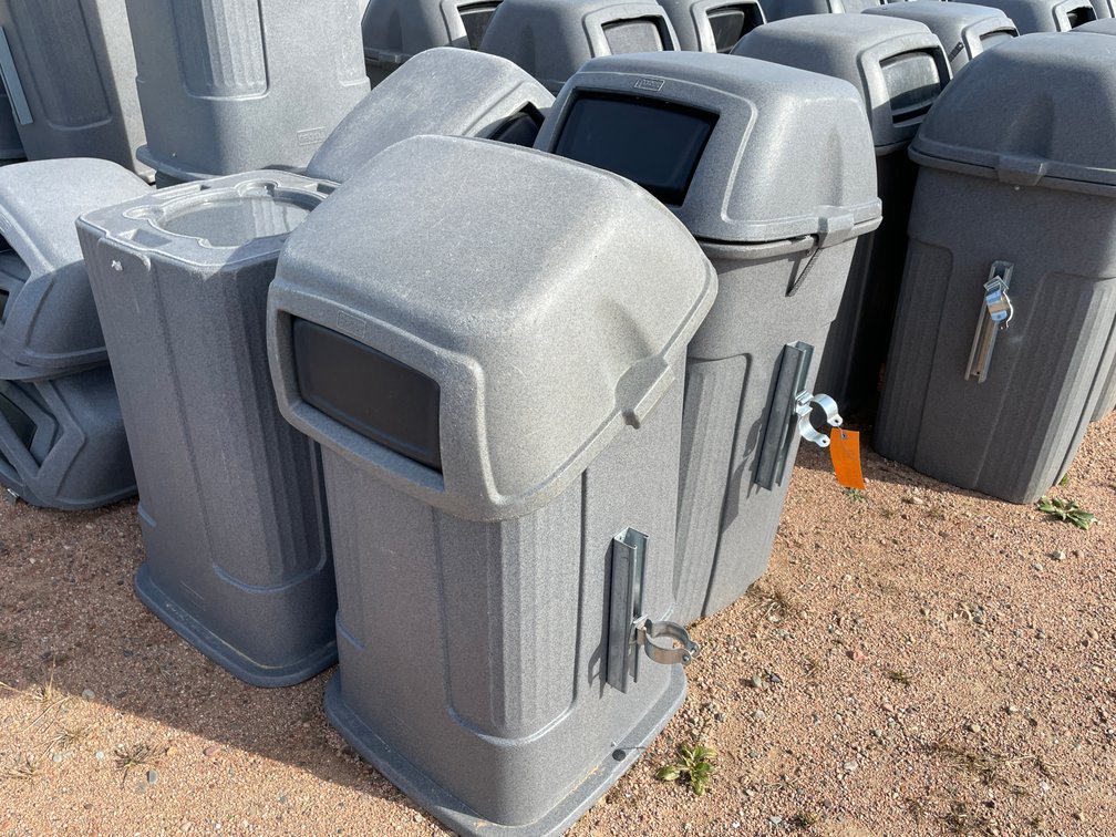 (4) Poly Garbage Cans