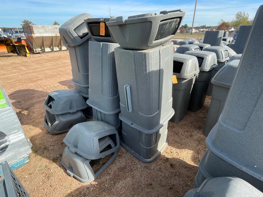(4) Poly Garbage Cans