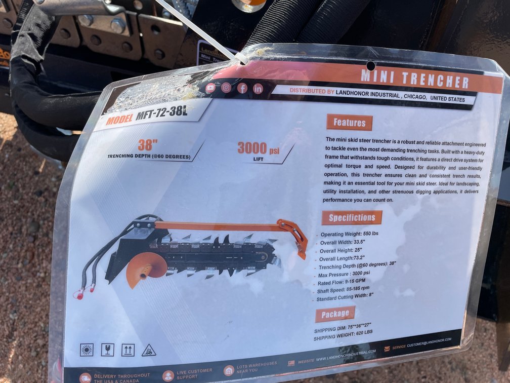 LandHonor Mini Trencher Attachment