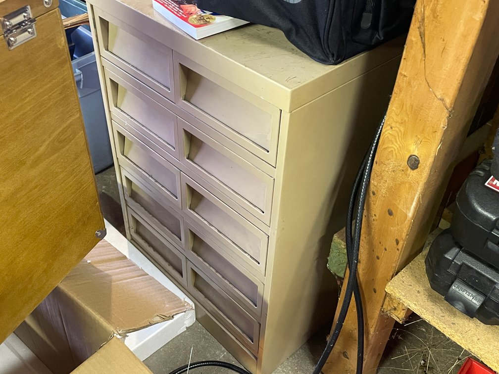 Metal Shop Cabinet with Contents